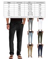 Business men's casual pants loose large size elastic waist cotton versatile solid color men's sports pants - details 0
