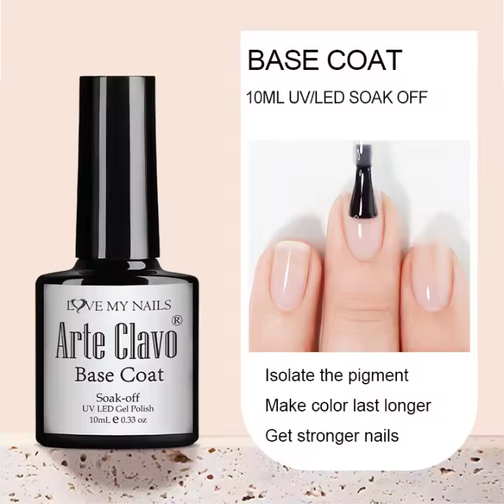 Esmalte de Gel UV para Uñas Arte Clavo Matte Velvet Top Coat Semi-Permanente y Fácil de Quitar Base Coat de Diamante Temperado - 1