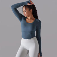 Camiseta de Yoga Sin Costuras para Mujer Deporte Top Largo Manga Larga Ropa de Gimnasio Camiseta de Correr para Entrenamiento Activo Vestimenta Ajustada Material Exterior Poliéster Temporada Primavera/Verano - details 17