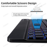 Teclado inalámbrico recargable RGB con luz de fondo para iPad Tablet Phone PC Android IOS Windows Bluetooth estilo contemporáneo layout QWERTY 71 a 81 teclas especialidades de teclado recargable - details 1