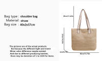 Bolso de mano tejido de paja para mujer, elegante, informal, con asa superior, Retro, a la moda - details 0