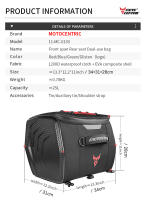 MOTOCENTRIC Bolsa Trasera de Moto Gran Capacidad, Impermeable, Ligera, Reflejante, Antideslizante, Resistente al Desgaste Bolsa de Viaje para Motocross - details 17