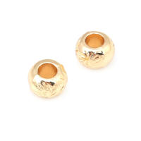 Cuentas de ojo de libélula de latón de Color dorado de 18K con patrón, cuentas espaciadoras de barril de bola redonda, fabricación de joyería, accesorios de pulseras Diy - details 7