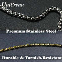 Cadena de Caja de Acero Inoxidable UniCrena 2-3mm para Joyería Artesanal - details 0
