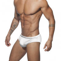 Jessborn pantalones cortos de natación para hombre, bañador profesional de color sólido brillante, a la moda, de cintura baja, para entrenamiento en la playa - details 4