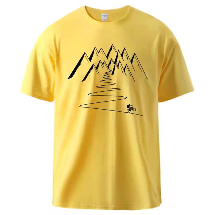 Camiseta divertida con estampado de entusiastas de la bicicleta de montaña para hombre, camisa de manga corta de algodón suave, Tops de gira que combinan con todo, moda perfecta, cuello redondo - 1