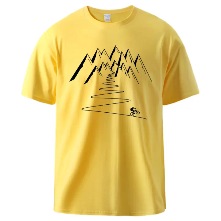 Camiseta divertida con estampado de entusiastas de la bicicleta de montaña para hombre, camisa de manga corta de algodón suave, Tops de gira que combinan con todo, moda perfecta, cuello redondo - 1