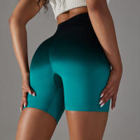 Nessaj-pantalones cortos de yoga sin costuras, shorts deportivos ajustados de cintura alta, elásticos, levantamiento de glúteos, para gimnasio, correr y entrenamiento - details 7