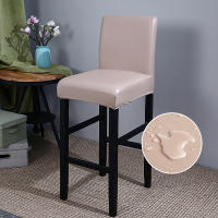 Funda impermeable para silla de Bar de PU con respaldo, fundas para sillas de comedor, muebles extraíbles, funda para asiento de silla alta, parte inferior elástica - details 12