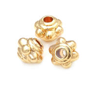 Cuentas de ojo de libélula de latón de Color dorado de 18K con patrón, cuentas espaciadoras de barril de bola redonda, fabricación de joyería, accesorios de pulseras Diy - details 48