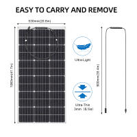 XINPUGUANG Kit de Panel Solar Monocristalino 200W Módulo Solar 24V 12V con Controlador de Carga Solar 20A y Cable Solar - details 8