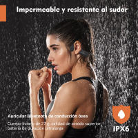 Auriculares inalámbricos de conducción ósea Real, audífonos deportivos impermeables IPX6 con micrófono para entrenamientos, correr, DG08 - details 0