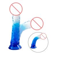 Consolador realista Crystal Jelly Consoladores Succión Pene Empuje Punto G Vagina Estimulador anal Ventosa Pene Empuje Vagina Anal Butt Plug Masturbador Adultos Juguetes sexuales para parejas - details 6