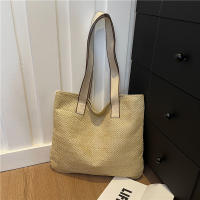 Bolso de mano tejido de paja para mujer, elegante, informal, con asa superior, Retro, a la moda - details 21