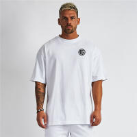 Men's Summer Loose Oversize Cotton Breathable Short Sleeve T-shirt Fashion Casual Trend Shirt Crew Neck Solid Color Print Shirts - details 8