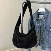 Bolso de mano de invierno para mujer, bolsos de gran capacidad, bolsos de hombro informales, bolso cruzado de pana de tendencia para mujer - details 29