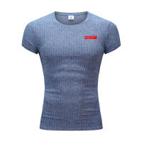Casual Fashion Slim Fit Print T-shirt Men Sports Short Sleeve Knitted Shirt Summer Gym Fitness Bodybuilding Workout Tops Clothes - details 13
