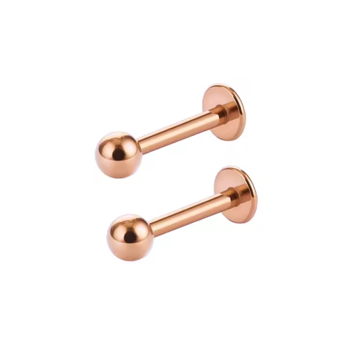 Piercing de acero inoxidable para la nariz para hombre y mujer, Piercing de labios, Barra de Labret colorida, 2 piezas, 316L - 1
