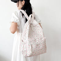 Mochilas de estilo Preppy para mujer, bandoleras impermeables de nailon para estudiantes, a la moda, con estampado Floral - details 13