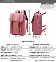 Mochila de Lona para Mujer Mochila Casual para Estudiantes Universitarias Mochila para Portátil de 15 pulgadas Mochila Escolar para Adolescentes - details 0