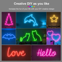 Tira de neón alimentada por batería 5V 2835 120Leds/M cuerda de cinta Flexible señal de luz de neón LED decoración DIY para el hogar blanco/azul/rosa/amarillo - details 10