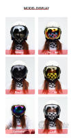 Universal adecuado casco de motocicleta protector de burbuja visera lente casco gafas lente multicolor retro cara completa media máscara gafas - details 9