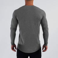 Muscleguys Autunm Cotton Fashion Full Sleeve T-shirt Men Spring Slim Fit Tshirts Male Gym Bodybuilding Shirts For Man Sportswear - details 6