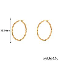 E.B.belle-base de estilo chapado en oro para mujer, 20mm, 35mm, 40mm, 18K, resistente al agua torcido, pendientes de aro de acero inoxidable - details 0