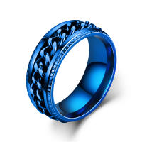 Anillo giratorio de 8mm a la moda para hombres y mujeres cadena cubana de acero inoxidable Spinner banda antiestrés anillos de ansiedad regalos de joyería - details 5