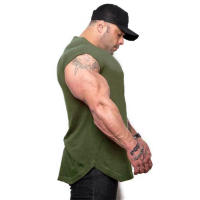 Summer Gym Training Singlet Men Breathable Clothing Bodybuilding Sleeveless Tank Top Fitness Vest Muscle Running shirt for Male - details 12