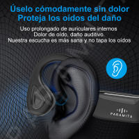 Paramta-Auriculares inalámbricos con Bluetooth 5,3, audífonos de conducción, impermeables, con micrófono - details 7