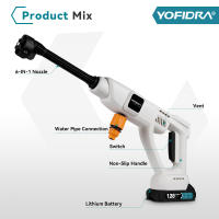 YOFIDRA Pistola de Agua a Presión de 100 Bar y 5 M para Autos, Inalámbrica, Juego de Herramientas de Limpieza con Agua para el Hogar, Compatible con Batería Makita - details 1