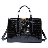 Bolso de mano de lujo para mujer, bandolera de charol PU de diseñador de cocodrilo, bolso de hombro Retro - details 6
