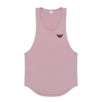 New Plain Casual Fashion Print Tank Top Men Gym Bodybuilding Stringer Sleeveless Shirt Fitness Clothing Sportwear Muscle Vest - details 15