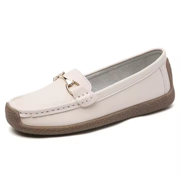 Mocasines planos de piel auténtica para mujer, zapatos náuticos informales sin cordones, talla grande 44, primavera y otoño, novedad - 1