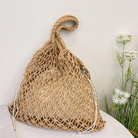 Bolsos de ganchillo de moda para mujer, bolso de mano de playa de rafia, bolso de paja, bolso de hombro de punto bohemio - details 17