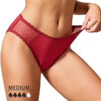 Ropa interior menstrual femenina de 4 capas de gran tamaño con absorción de flujo pesado, ropa interior fisiológica a prueba de fugas, 1 pieza. - details 11