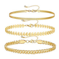 Pulsera de Oro Chapado 14K para Mujeres Conjunto de Pulseras de Cadena Dorada Elegante y Delicada Marca CHAYOU Tamaño 7+2 pulgadas - details 13
