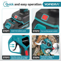 YOFIDRA Tijeras de podar eléctricas sin escobillas de 38 mm, 2 velocidades, inalámbricas, para árboles frutales, bonsáis, tijeras eléctricas para batería de 21 V y 18 V - details 6