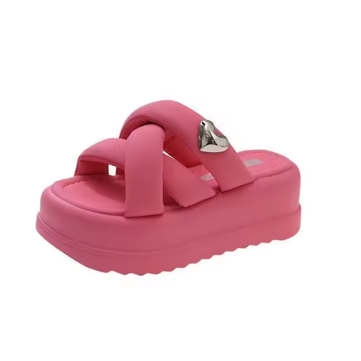 Zapatillas de suela gruesa para mujer, zapatillas informales antideslizantes, a la moda, para playa, para verano - 1