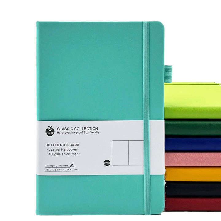 Bullet Dotted Journal para la creatividad, cuaderno con cuadrícula de puntos de 100 GSM, 160 páginas numeradas y encuadernación plana, A5, A6