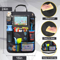 Organizador de Asiento Trasero de Coche con Pantalla Táctil Soporte para Tableta + 9 Bolsillos Protectores de Asiento para Niños y Niñas - details 9