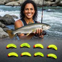 5/10 Uds moscas de pesca con mosca biónicas gusano suave señuelo de pesca insecto señuelo cebo Artificial pesca para trucha/bajo/perca/salmón - details 7