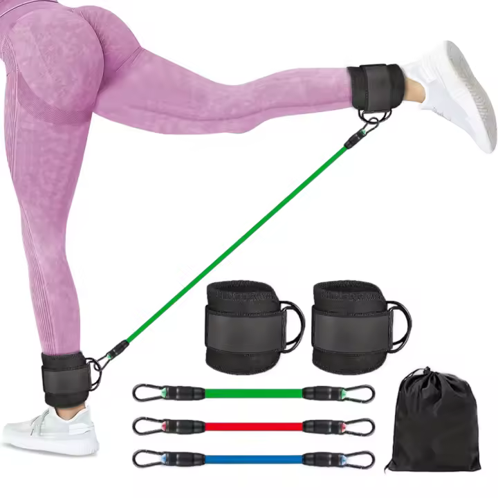 Bandas de resistencia para tobillo, bandas para tobillo para hacer ejercicio con puños, bandas de resistencia para entrenamiento de glúteos de piernas, equipo de entrenamiento para retrocesos, ejercicios de entrenamiento de glúteos de cadera, correa para - 1