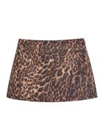 Cool Girl Y2K Leopard Print Velvet Mini Skirt For Women Vintage High Waist Side Zipper A-line Skirts faldas  mujer - details 0