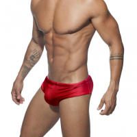 Jessborn pantalones cortos de natación para hombre, bañador profesional de color sólido brillante, a la moda, de cintura baja, para entrenamiento en la playa - details 8