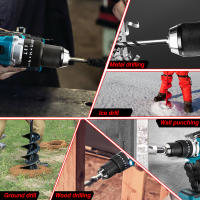 Taladro percutor eléctrico sin escobillas ONEVAN de 1500W y 650NM, destornillador inalámbrico para placas, suelo y madera, herramienta de trabajo para batería Makita, juego de pines. - details 12