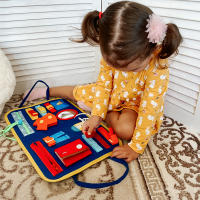 Juguetes Montessori para bebé, tablero ocupado, hebilla de bebé, botón de cremallera, herramienta de entrenamiento con cordones, Juego de desarrollo sensorial para niños pequeños - details 3