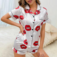 Conjunto de mujer, ropa de dormir de manga corta de seda satinada lujosa, ropa informal para el hogar, ropa de dormir para mujer - details 72