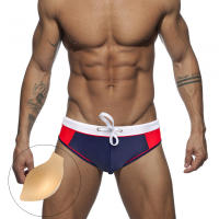 Jessborn calzoncillos de natación para hombre, bañador profesional de cintura baja con bloqueo de color a la moda, entrenamiento de primavera caliente en la playa - details 0